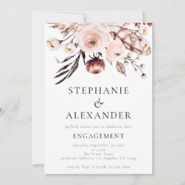 Invitación Partido de compromiso del Boho ruso Rubor Florals