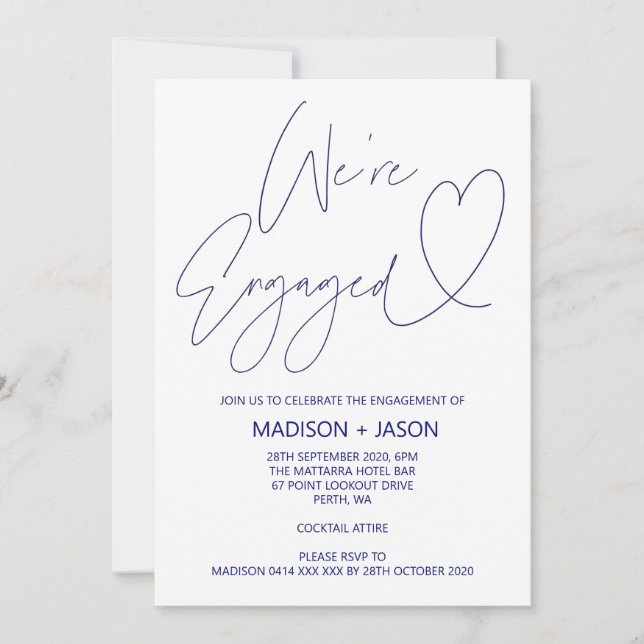 Invitación Partido de compromiso del corazón azul de la Marin (Anverso)