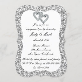 Invitación Partido de compromiso del corazón del diamante Pur