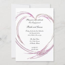 Invitación Partido de compromiso del corazón rosado