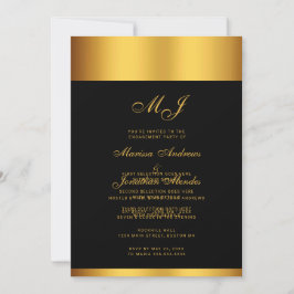 Invitación Partido de compromiso del Monograma del Guión Negr