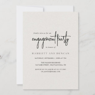 Invitación Partido de Compromiso Elegante de Beige Neutral y 