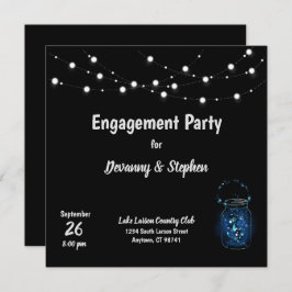 Invitación Partido de compromiso Firefly Night Personalizado 