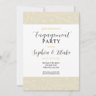 Invitación Partido de compromiso floral blanco y amarillo mod
