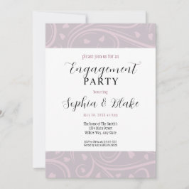 Invitación Partido de compromiso floral blanco y púrpura mode