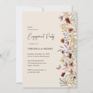 Invitación Partido de Compromiso Floral Boho