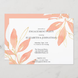 Invitación Partido de compromiso floral de acuarela de color 