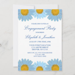 Invitación Partido de compromiso floral de Blue Daisies