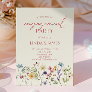 Invitación Partido de compromiso floral de flor silvestre