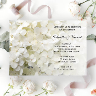 Invitación Partido de compromiso floral de Hydrangea blanca