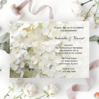 Invitación Partido de compromiso floral de Hydrangea blanca