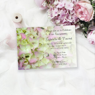 Invitación Partido de compromiso floral de Hydrangea casi ros
