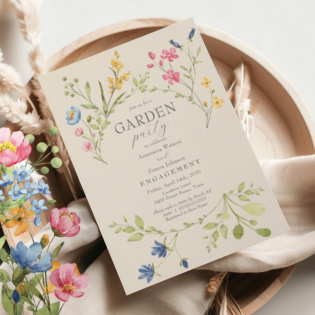 Invitación Partido de compromiso floral de jardín (Subido por el creador)