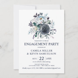 Invitación Partido de compromiso floral de la marina azul tur