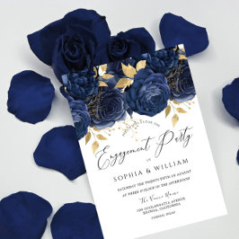 Invitación Partido de compromiso floral de la Marina Indigo A