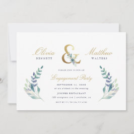 Invitación Partido de compromiso floral de lujo