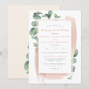 Invitación Partido de compromiso floral de pincel de Aquarell