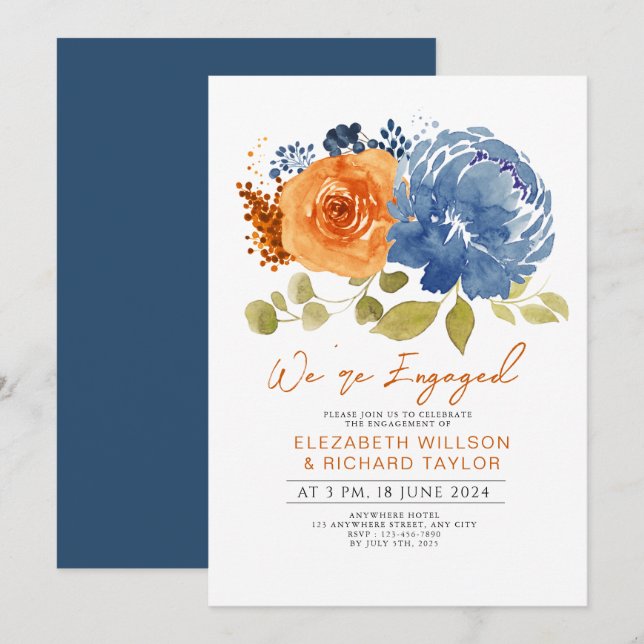 Invitación Partido de compromiso floral del Naranja de la Mar (Anverso / Reverso)