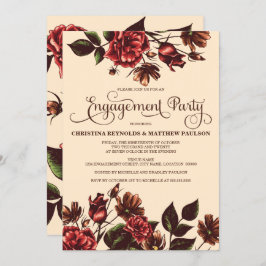 Invitación Partido de compromiso floral otoño