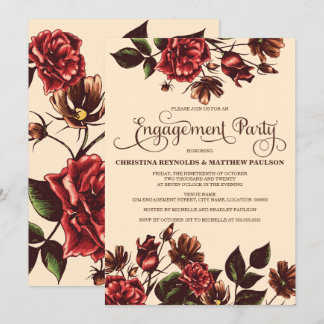 Invitación Partido de compromiso floral otoño