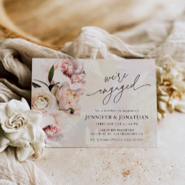 Invitación Partido de compromiso floral rosado de Rubor