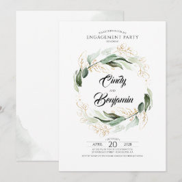 Invitación Partido de compromiso "Foliage and Gold Leaves" de