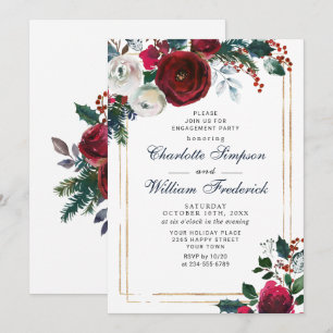Invitación PARTIDO DE COMPROMISO Foliage Rosas de Invierno de