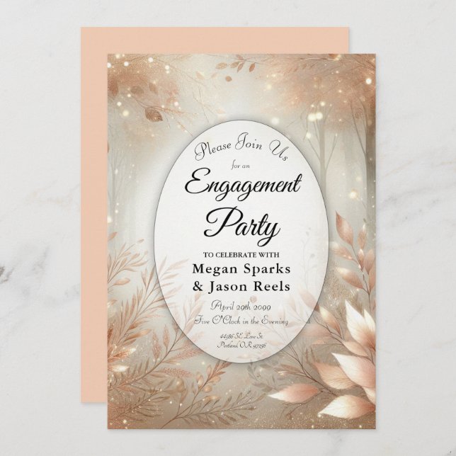 Invitación Partido de compromiso forestal encantado con el Pa (Anverso / Reverso)