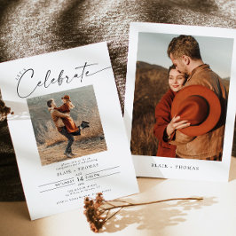 Invitación Partido de compromiso fotográfico bohemio moderno 