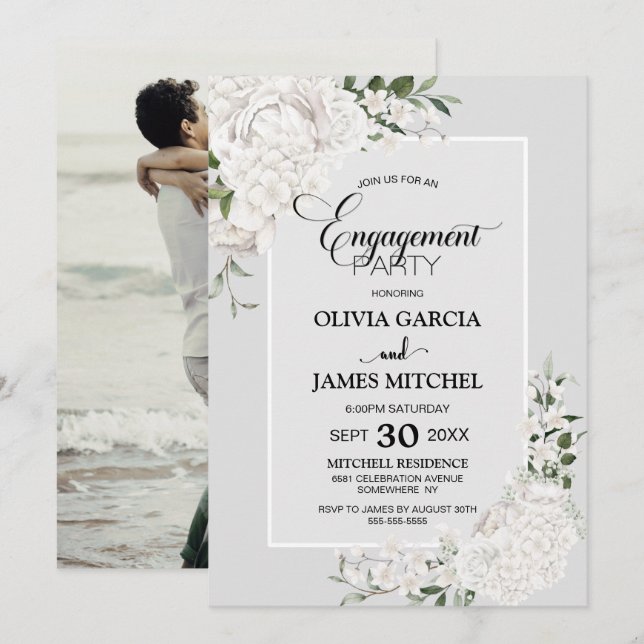 Invitación Partido de compromiso fotográfico del Personalizad (Anverso / Reverso)