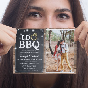 Invitación Partido de compromiso "I DO BBQ", con carácter rus