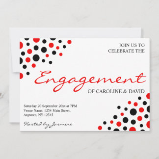 Invitación Partido de compromiso informal rojo blanco negro