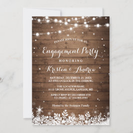 Invitación Partido de compromiso invernal Snowflakes String L