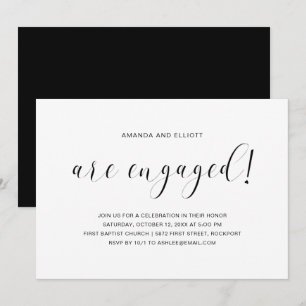 Invitación Partido de compromiso negro y blanco simple minima