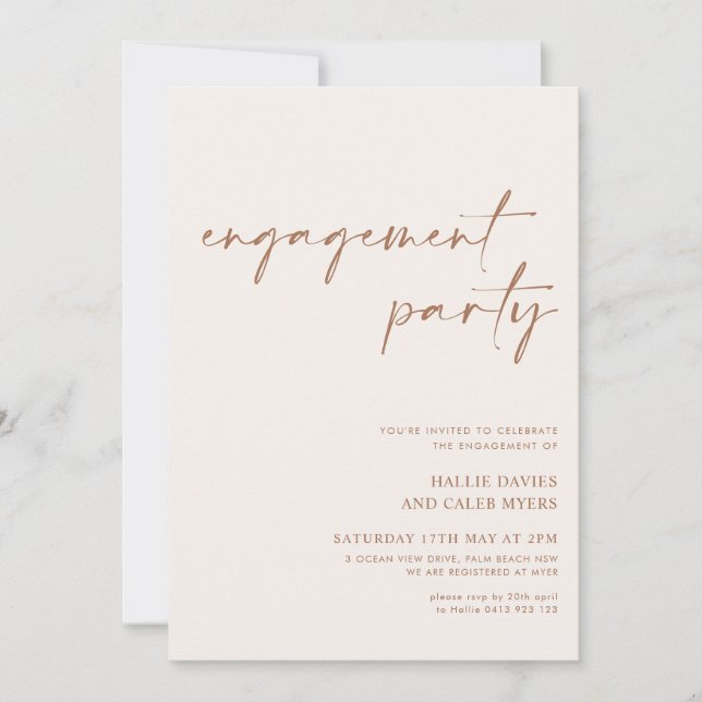 Invitación Partido de compromiso neutral mínimo moderno (Anverso)