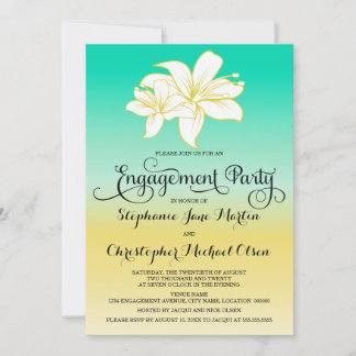 Invitación Partido de compromiso Ombre Color de Arena y Mar H