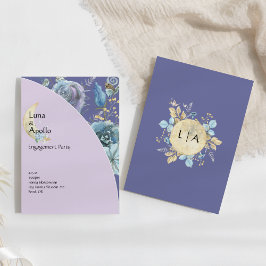 Invitación Partido de compromiso púrpura de la Luna caprichos