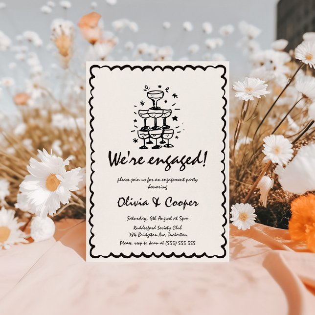 Invitación Partido de compromiso retro único de mano rápida (Subido por el creador)