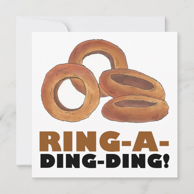 Invitación Partido de compromiso Ring-a-Ding Onion Rings (Anverso)