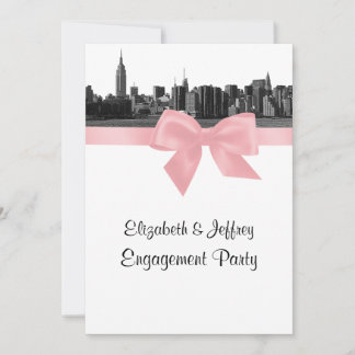 Invitación Partido de compromiso rosado de BW de NYC Wide Sky
