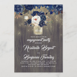 Invitación Partido de compromiso ruso de floral naval Mason J