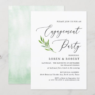 Invitación Partido de compromiso ruso de la caligrafía verde