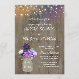 Invitación Partido de compromiso ruso de morado floral Mason 