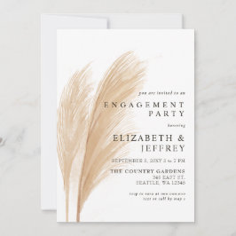 Invitación Partido de Compromiso Rustic Earthy Boho Pampas
