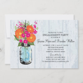 Invitación Partido de compromiso Rustic Mason Jar Gerber Dais