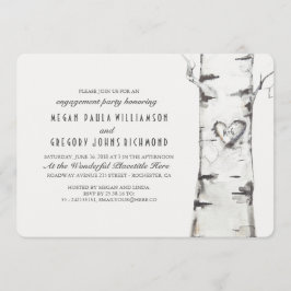 Invitación Partido de Compromiso Rústico Birch Tree