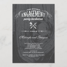 Invitación Partido de compromiso rústico de madera para el es