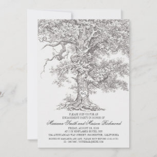 Invitación PARTIDO DE COMPROMISO rústico de roble viejo