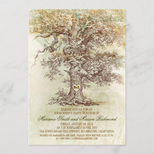 Invitación PARTIDO DE COMPROMISO rústico de roble viejo