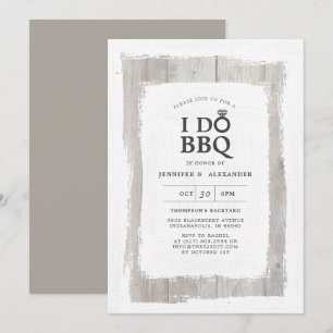 Invitación Partido de compromiso Rústico I DO BBQ
